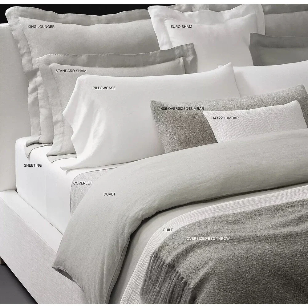 Restoration Hardware Italian Bold Satin Stitch Cotton Duvet Cover TWIN Morel New